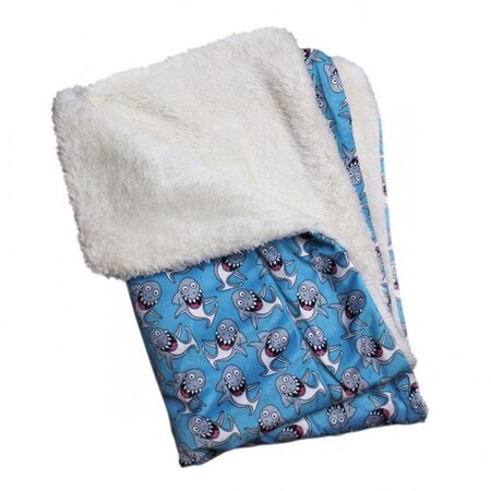 Klippo Klippo KBLNK066 Ultra Soft Minky & Plush Silly Sharks Blanket KBLNK066